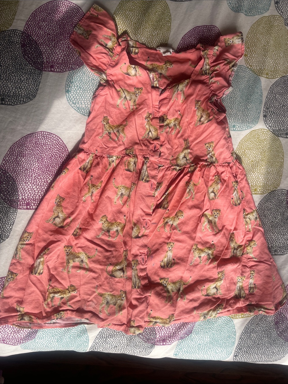 Adorable H&M Coral Pink Cheetah Print Summer Dress